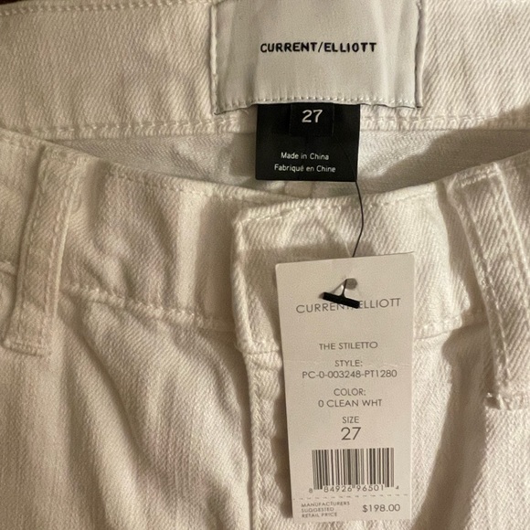 NWT Current/Elliot Stiletto Jean in White - Picture 3 of 8
